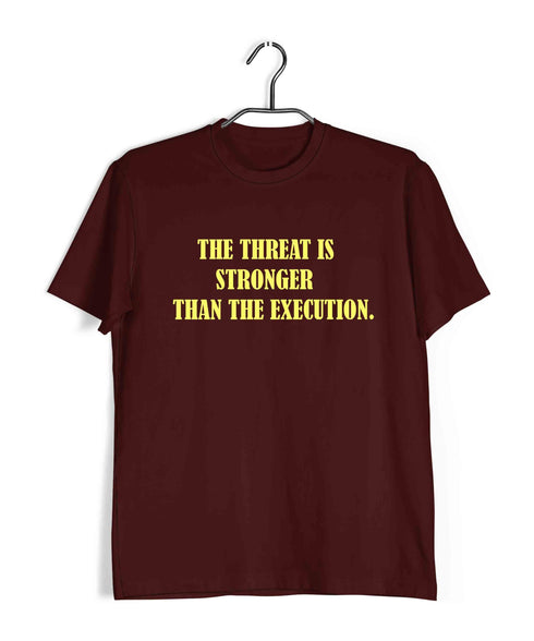 Chess Nimsowitsche The threat is stronger than the execution. Sports Casual Graphic Printed T-Shirt for Men